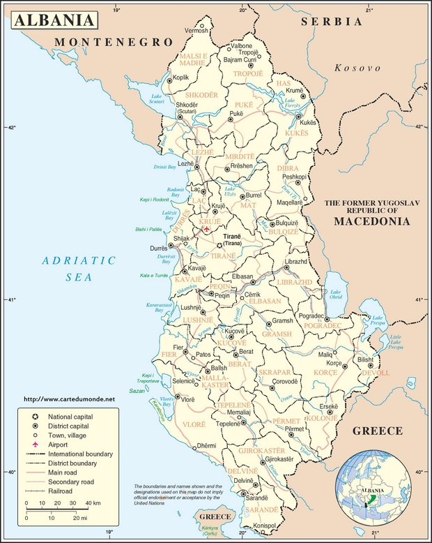 Karte Albanien