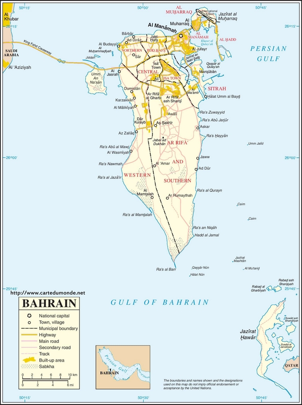 Karte Bahrein