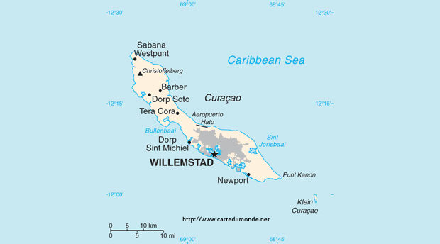 Karte Curacao