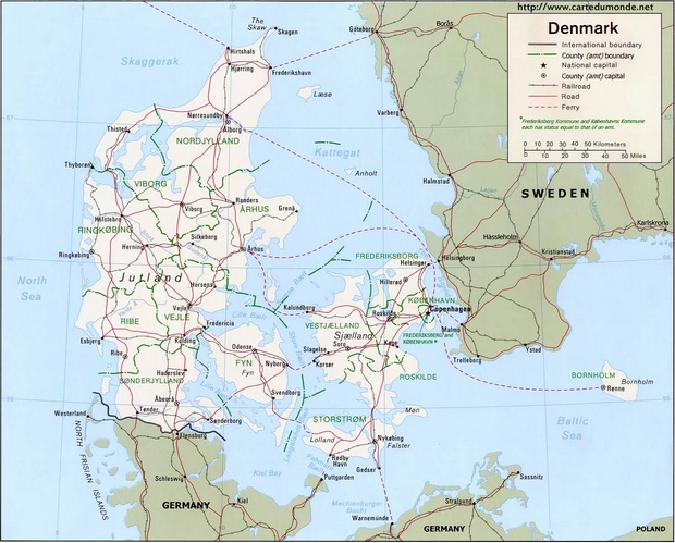 Karte Dänemark