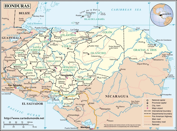 Karte Honduras