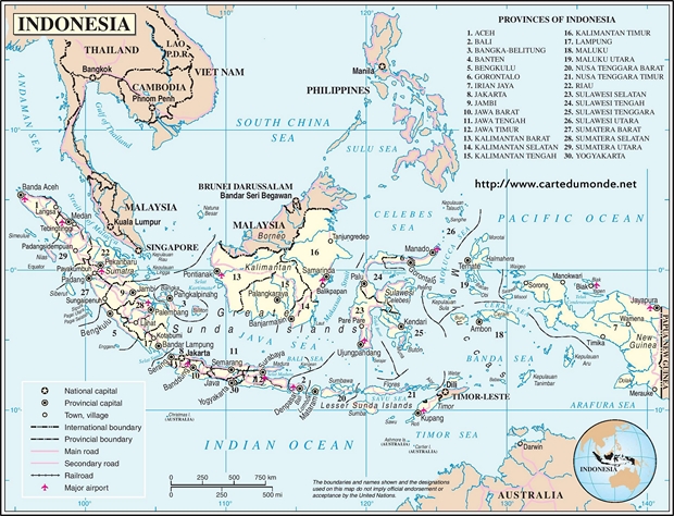Karte Indonesien