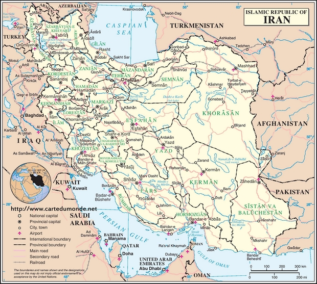 Karte Iran