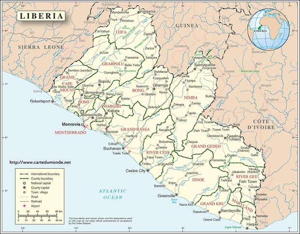 Karte Liberia