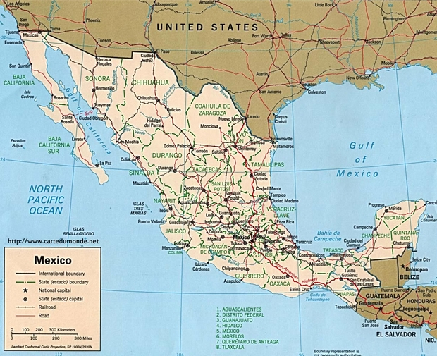 Karte Mexiko