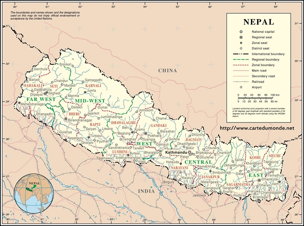 Karte Nepal