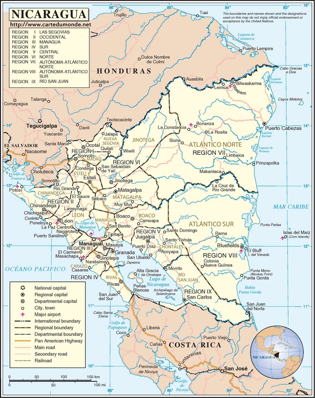 Karte Nicaragua