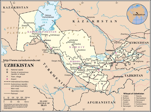 Karte Usbekistan