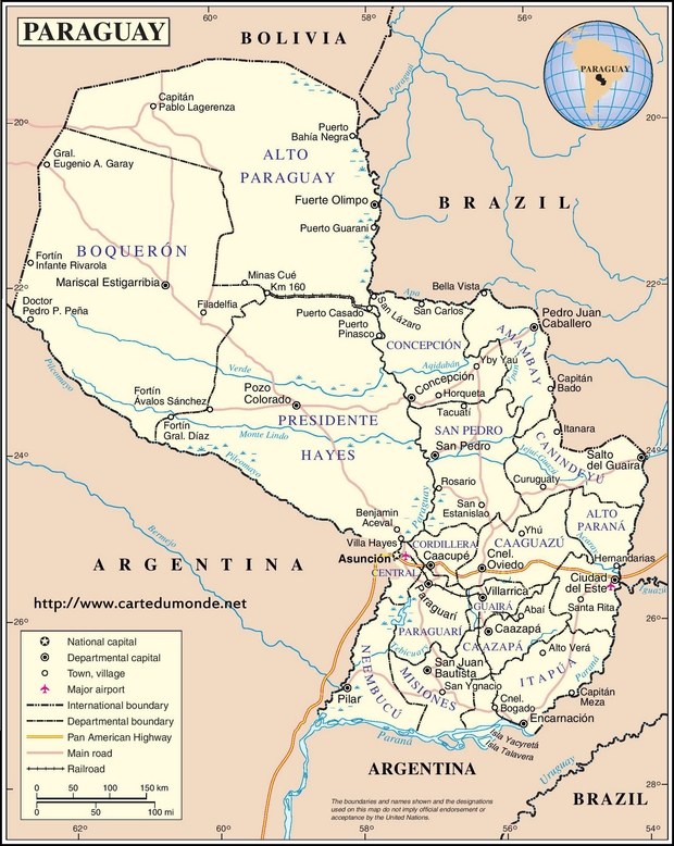 Karte Paraguay