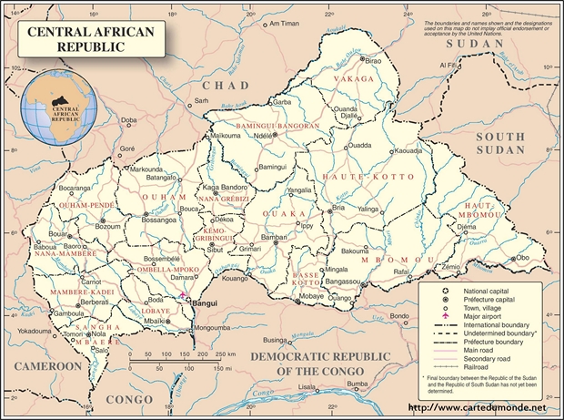Karte Zentralafrikanische Republik