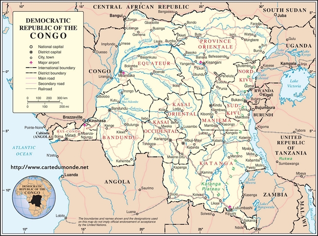 Karte Demokratische Republik Kongo
