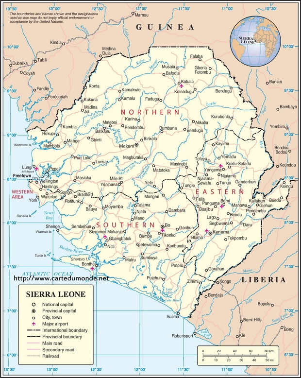 Karte Sierra Leone