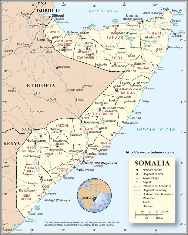 Karte Somalia