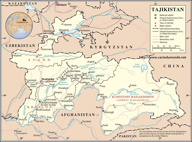 Karte Tadschikistan