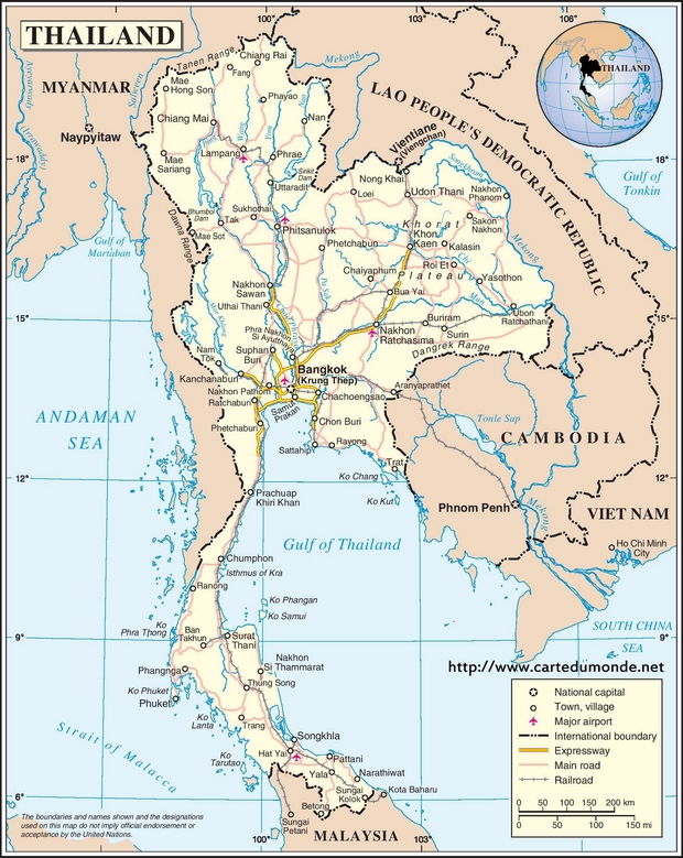 Karte Thailand