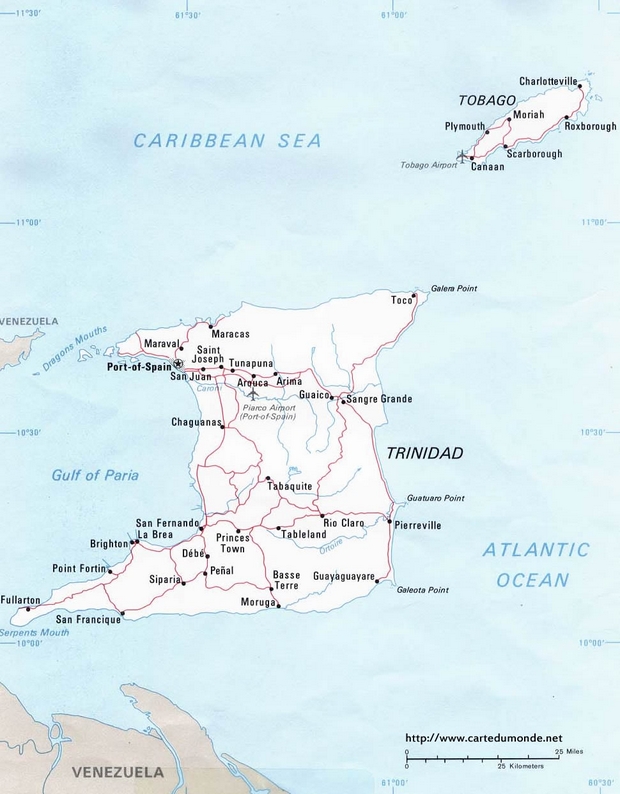 Karte Trinidad und Tobago