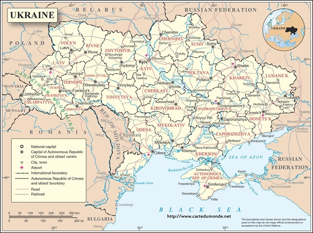 Karte Ukraine