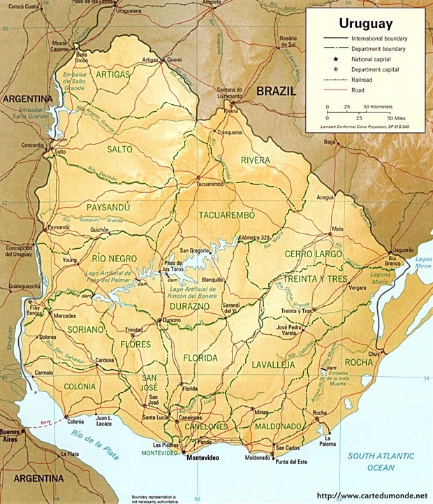 Karte Uruguay