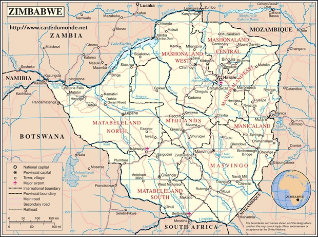 Karte Simbabwe